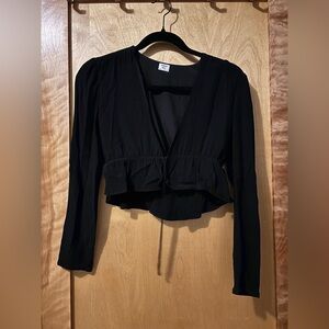 Sunday Best Black Ruffle Blouse